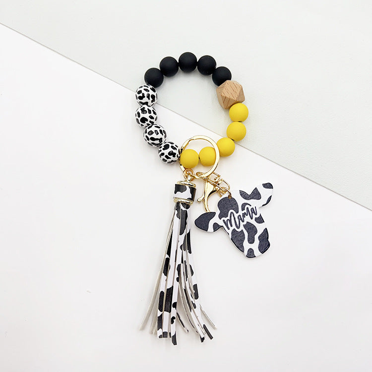 Wholesale Dairy Cow Grain Wood Beads Wood Chip Cow Head Western Style